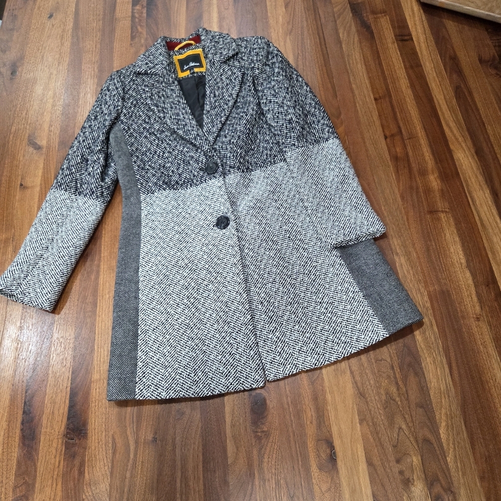 Sam Edelman 2 Tone Single  Breasted Walker Coat Wool Blend Size 2